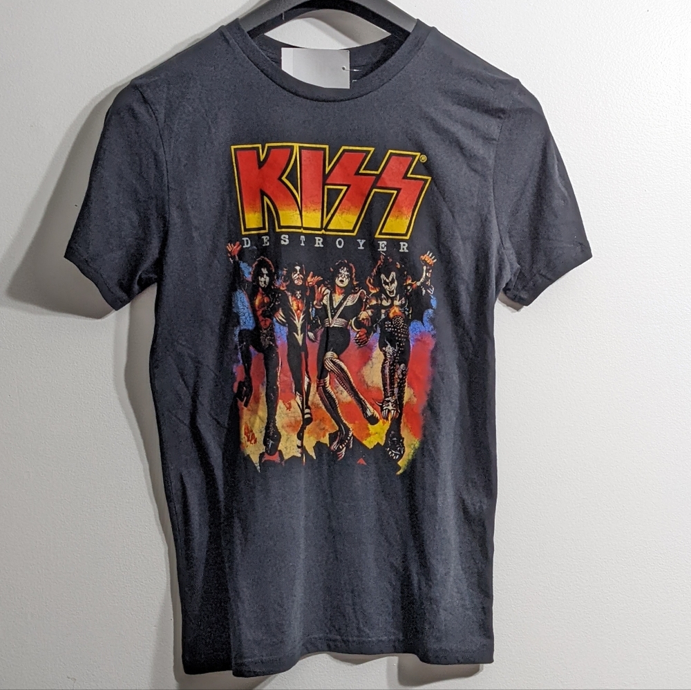 Men's KISS Destroyer Band Black Short Sleeve Graphic T-Shirt, Size Medium, NWT